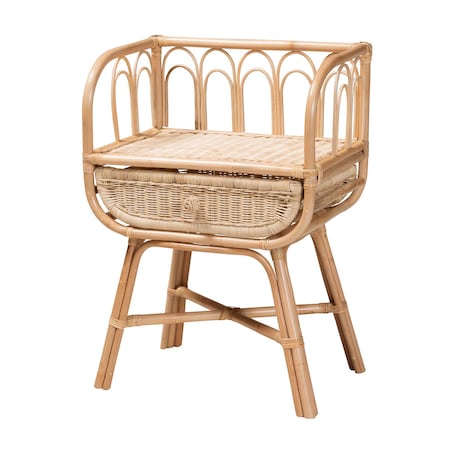 Baxton Studio Panchali Modern Bohemian Natural Brown Rattan Nightstand 231-13156-ZORO